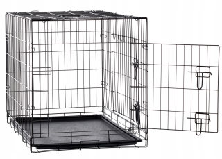 Chovateľská klietka, ohrádka, transportér pre psov a mačky, 107x69x75,5cm, kov, L